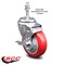 Service Caster 4 Inch Red Polyurethane Wheel Swivel 10mm Threaded Stem Caster with Brake SCC-TS20S414-PPUB-RED-TLB-M1015 - alternate 3